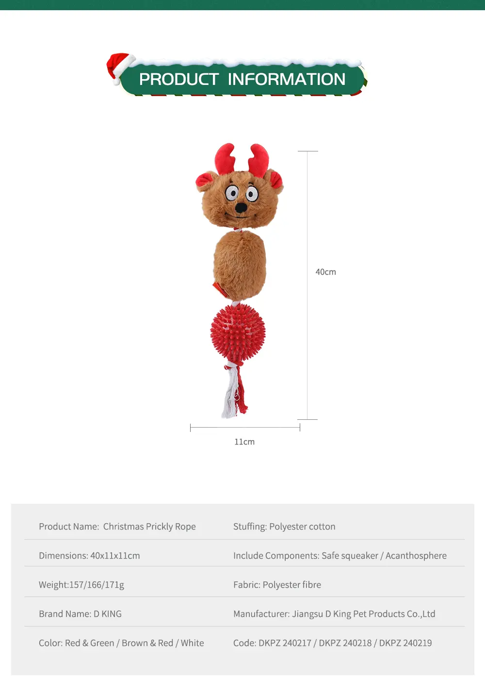 Christmas Dog Plush Toy Snowman