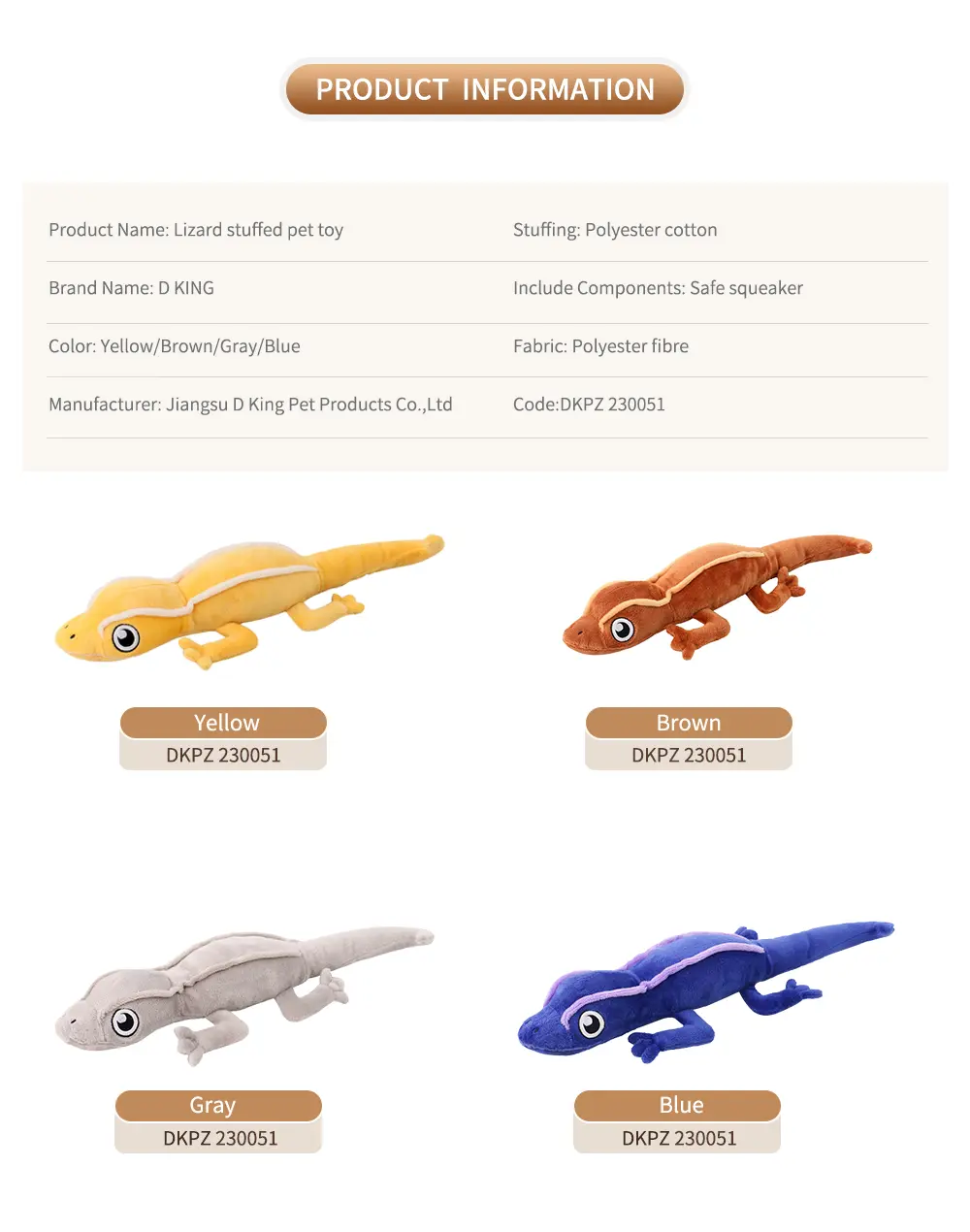Dog Plush Toy Lizard Design 8