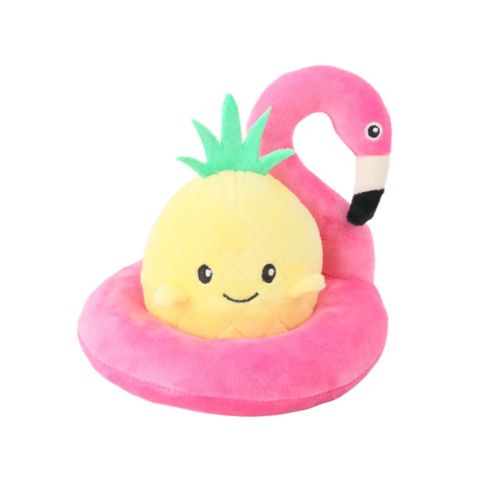 Wholesale A cute and fun pet plush toy. The pineapple in the flamingo swimming ring is really eye-catching Manufacturers, Factories