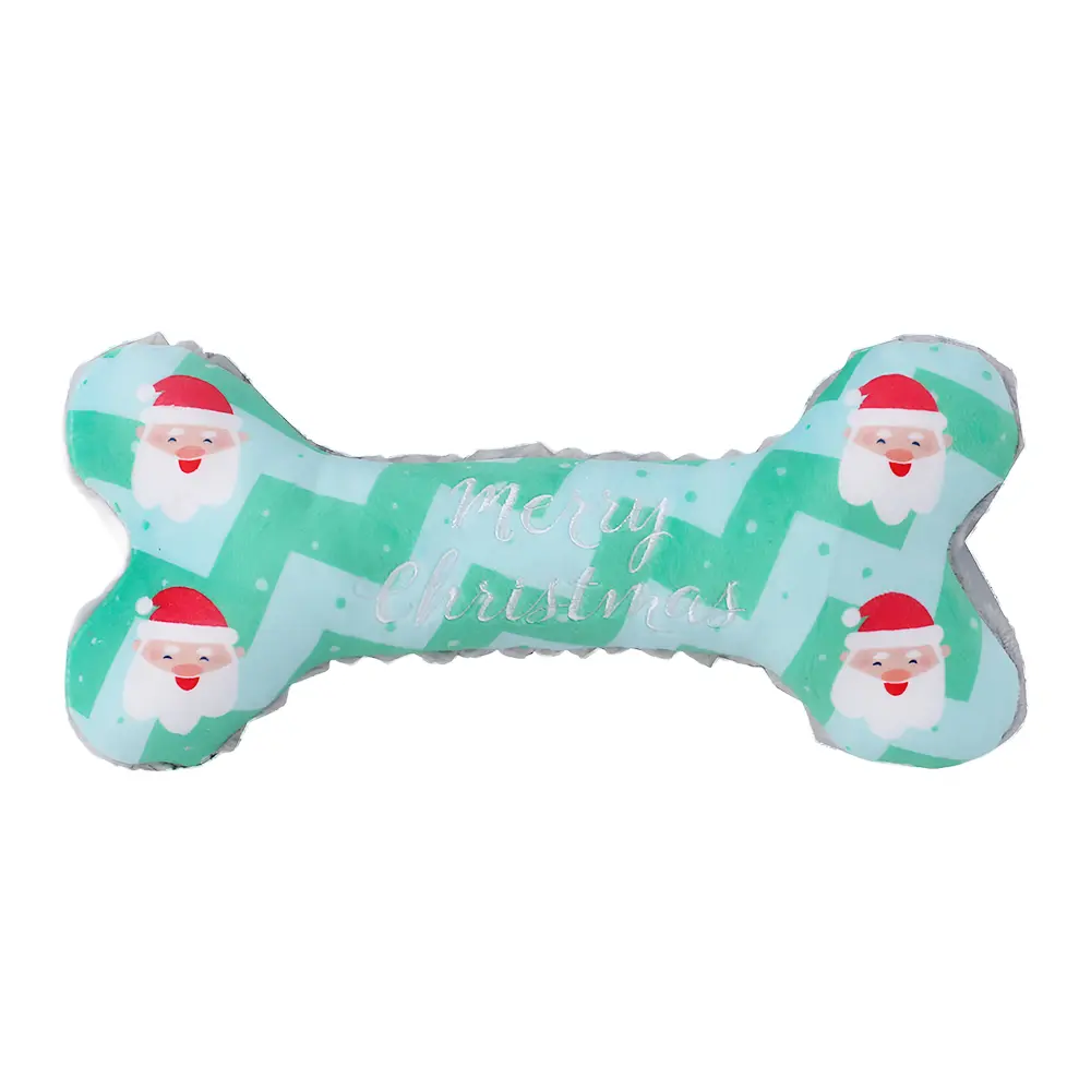 Custom Blue & Green Bone-shaped Plush Toy: A Delightful Companion for Pets Manufacturer, Manufacturers