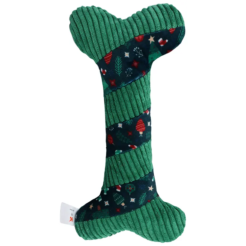 Custom Christmas Collection of Ssqueaky Plush Toys Interlaced Red Bone ,Interlaced Brown Bone, Interlaced Green Bone,Bounded Red Bone, Plush White Bone Supplier, Factory
