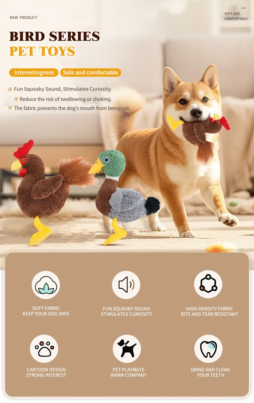 Dog Plush Toy Rooster 1