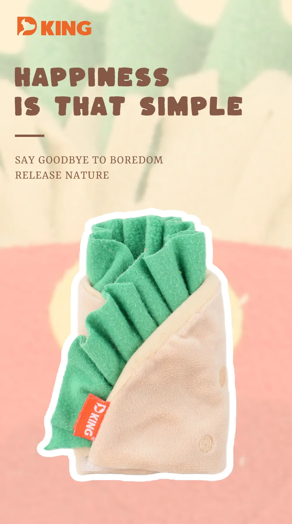 Food-shaped Pet Plush Toys: Snuffle Burrito, Snuffle Chicken Rolls