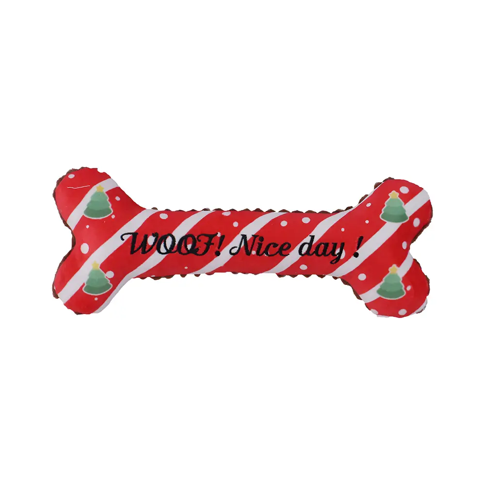 OEM Striped Christmas Tree Bone Pet Chewing and Interactive Plush Toy Manufacturer, Manufacturers
