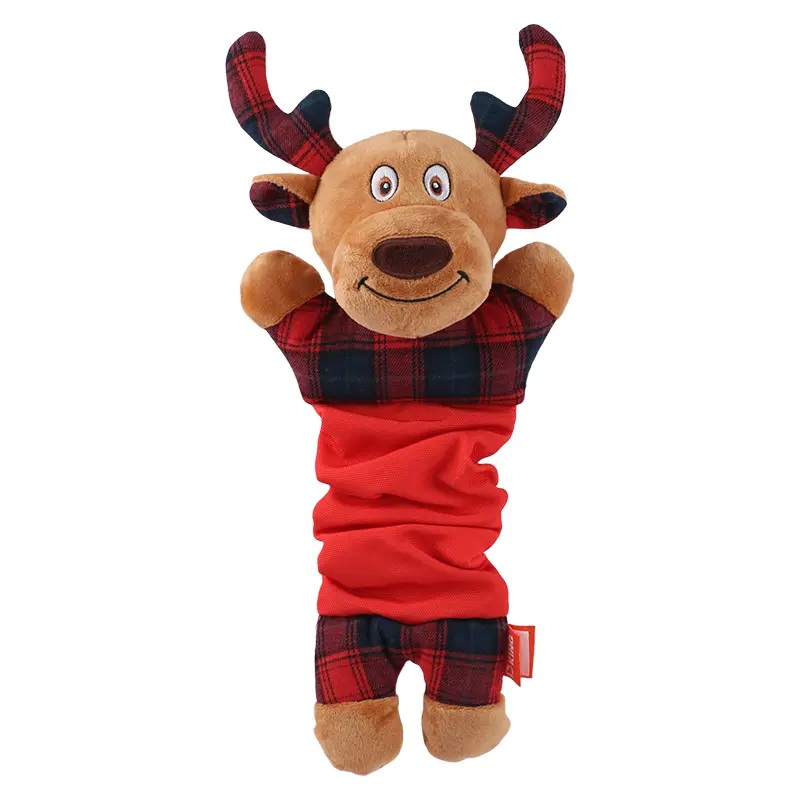 OEM Exclusive Customized Pet Plush Toy Series：Elastic Santa，Konted Santa，Elastic Reindeer，Elastic Gingerbread man Manufacturer, Supplier