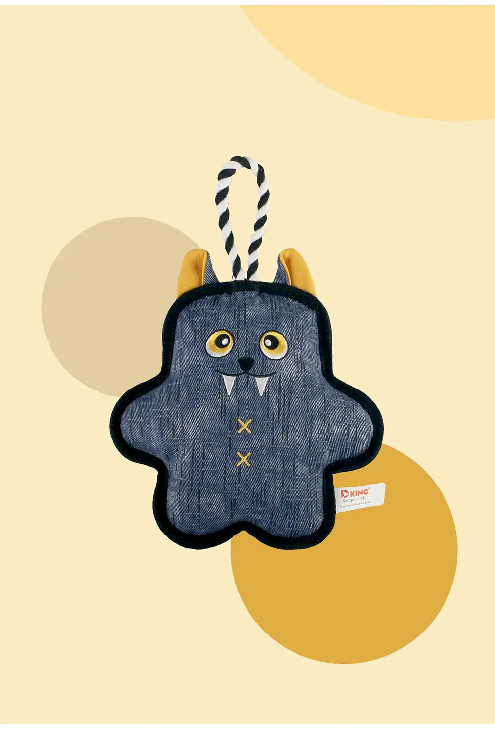 Oblate Knotted Bat Dog Toy 6