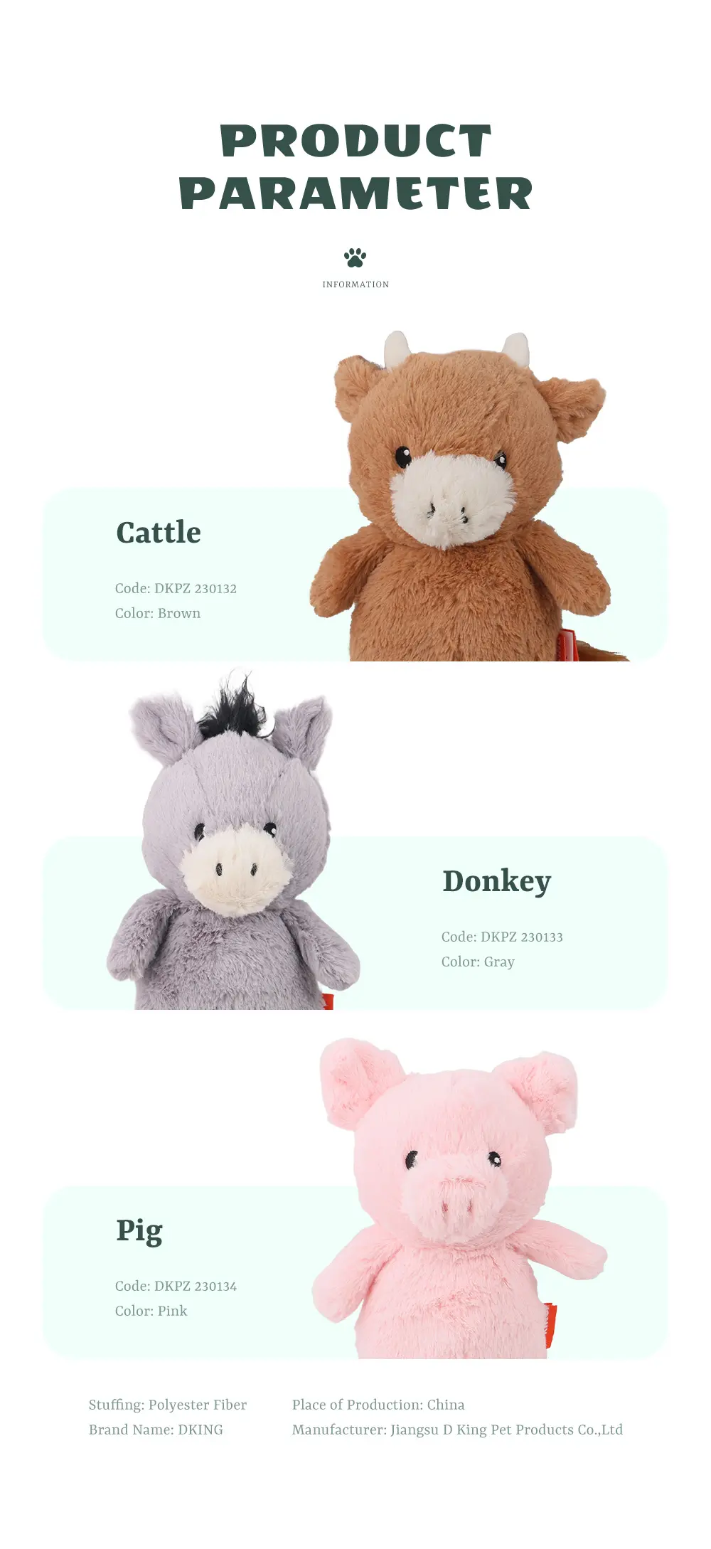 Pet Plush Toy Pig
