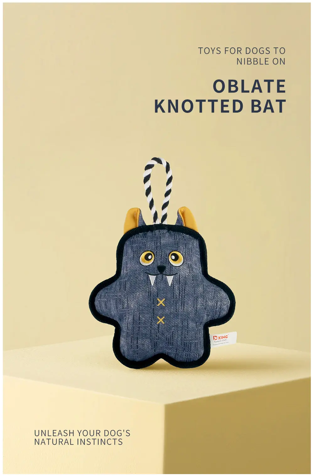Oblate Knotted Bat Dog Toy 1