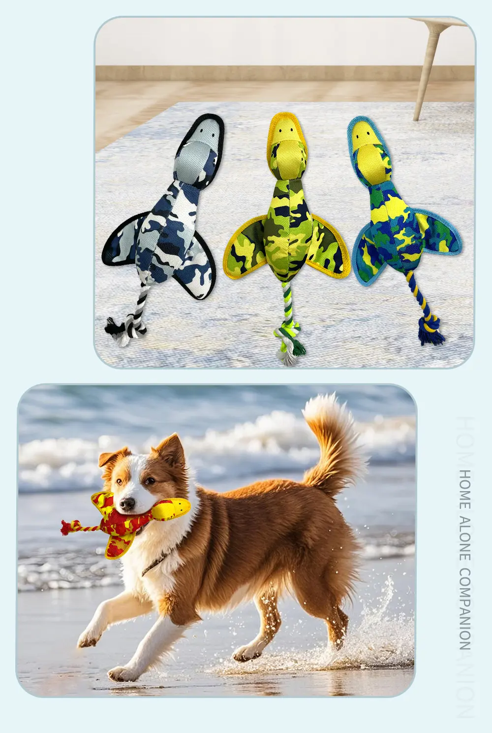 Rope Camouflage Flying Duck, Plush Pet Toy (13)