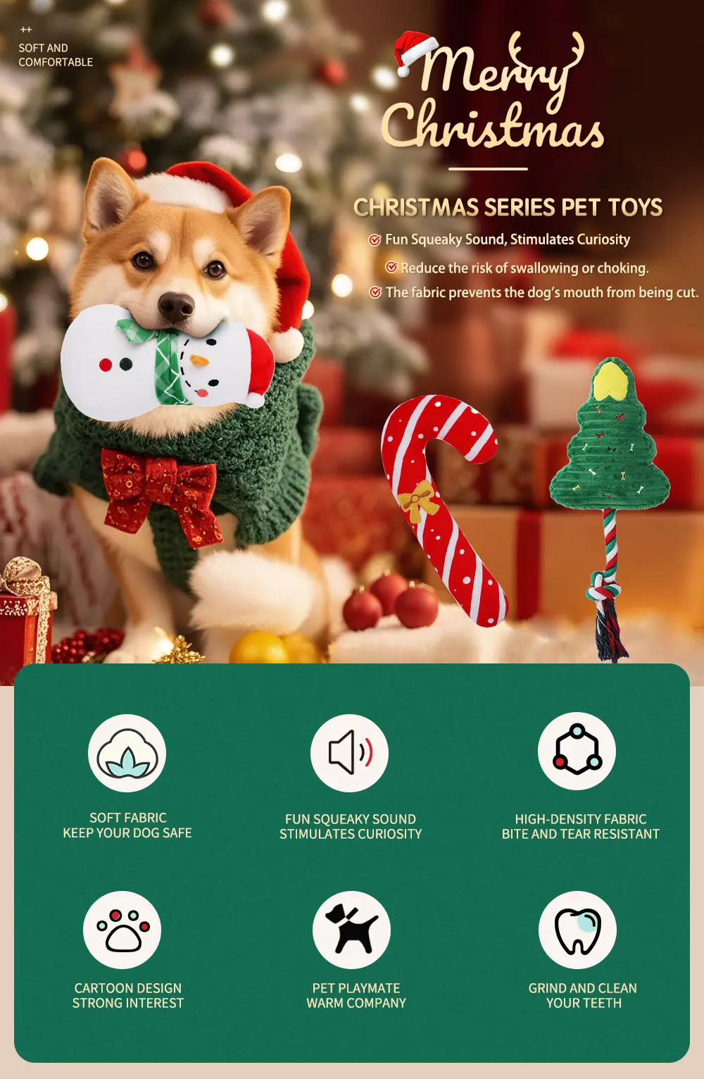 Pet Plush Toy Snowman