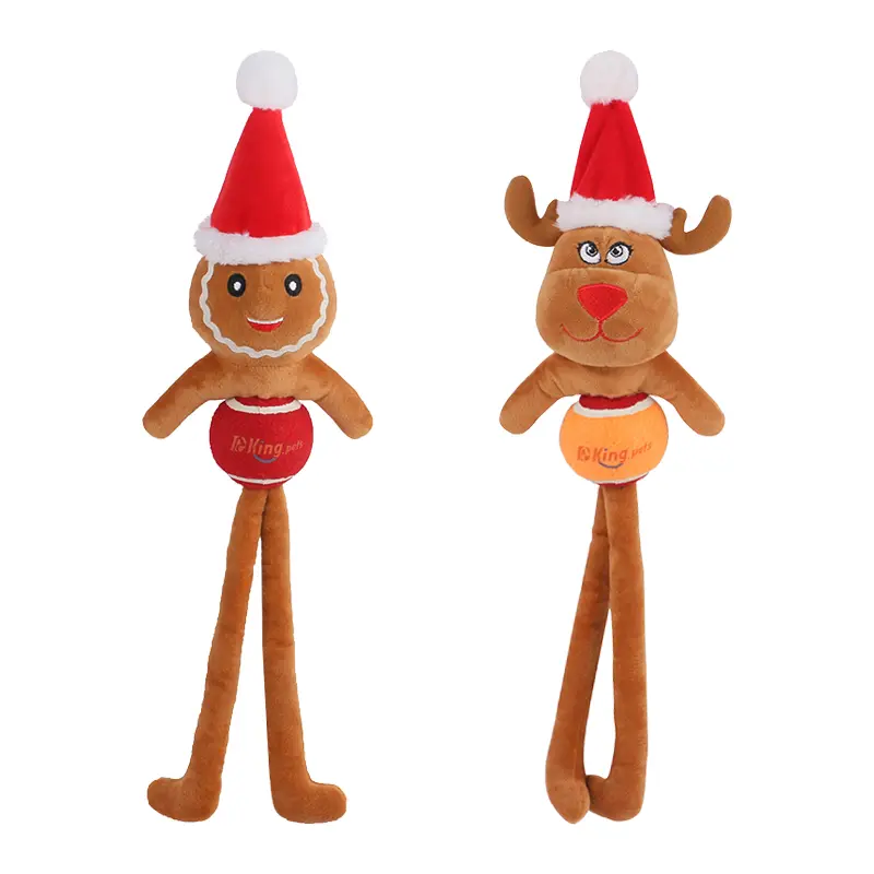 Custom The adorable Tennis Elk and Tennis Cookie Man, beloved plush playmates for pets Supplier, Factory