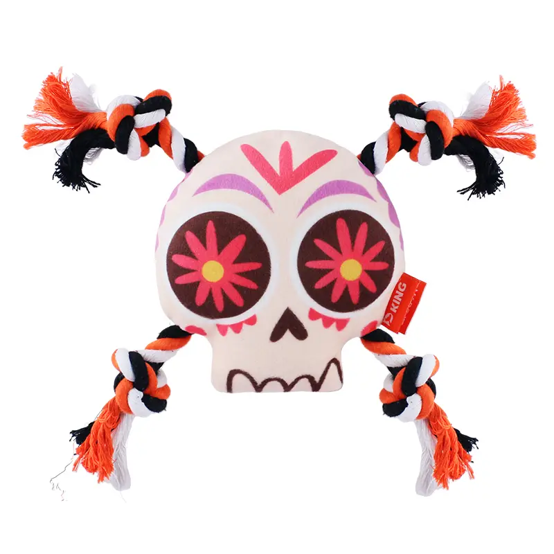 OEM Halloween special rope plush dog toy, soft texture, durable and interactive: Konted Skull , Konted Ghost Suppliers, Factories