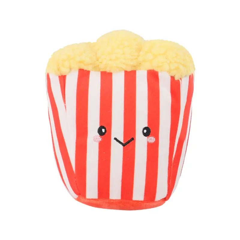 Custom Adorable Pet Plush Toys in Fun Shapes：Hamburg，Popcorn，Pizza，French fries Suppliers, Factories