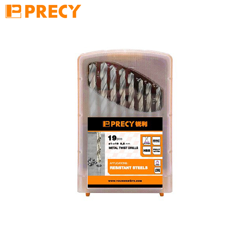 19PCS 118° Tip Fully Ground HSS Metal Twist Drill Bit