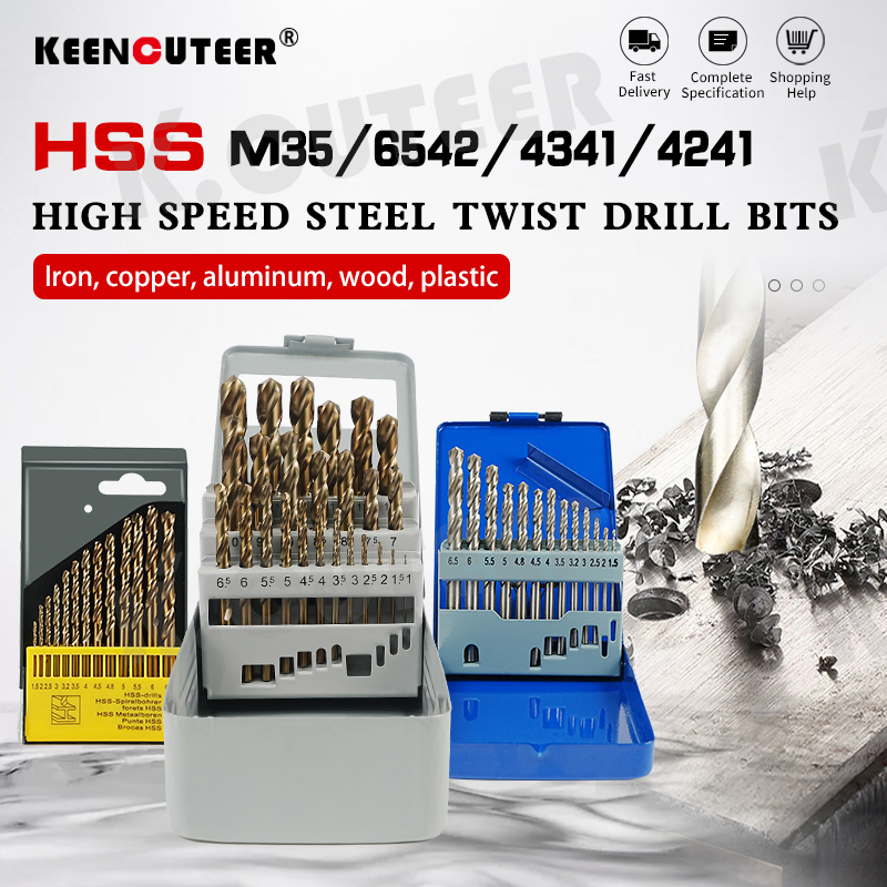 13/19/25PCS HSS Twist Drill Bit for Wood/Metal Hole