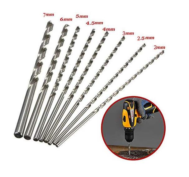 200mm 8PCS HSS Twist Drill Bit Set for Metal