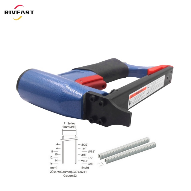 7116 Pneumatic Continuous Firing Upholstery Stapler, 22 Gauge 71 Series 0.36 Inch Crown Staple Gun, Provide OEM/ODM Service
