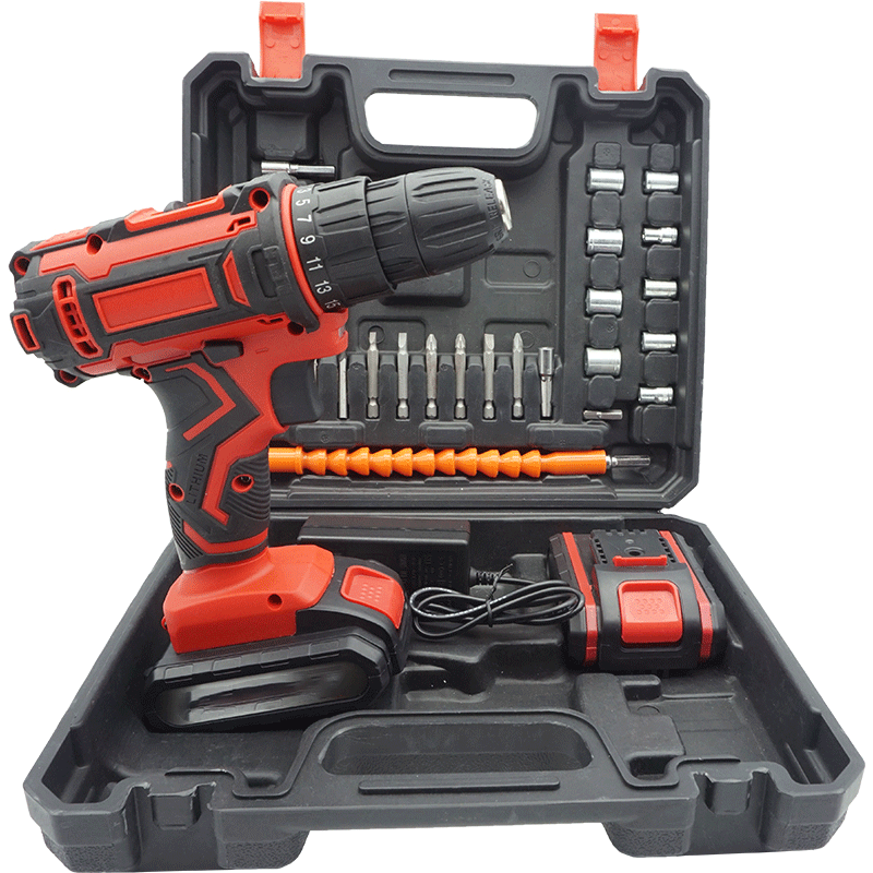 High-Power Battery-Powered Impact Drill Set with Brushless Motor