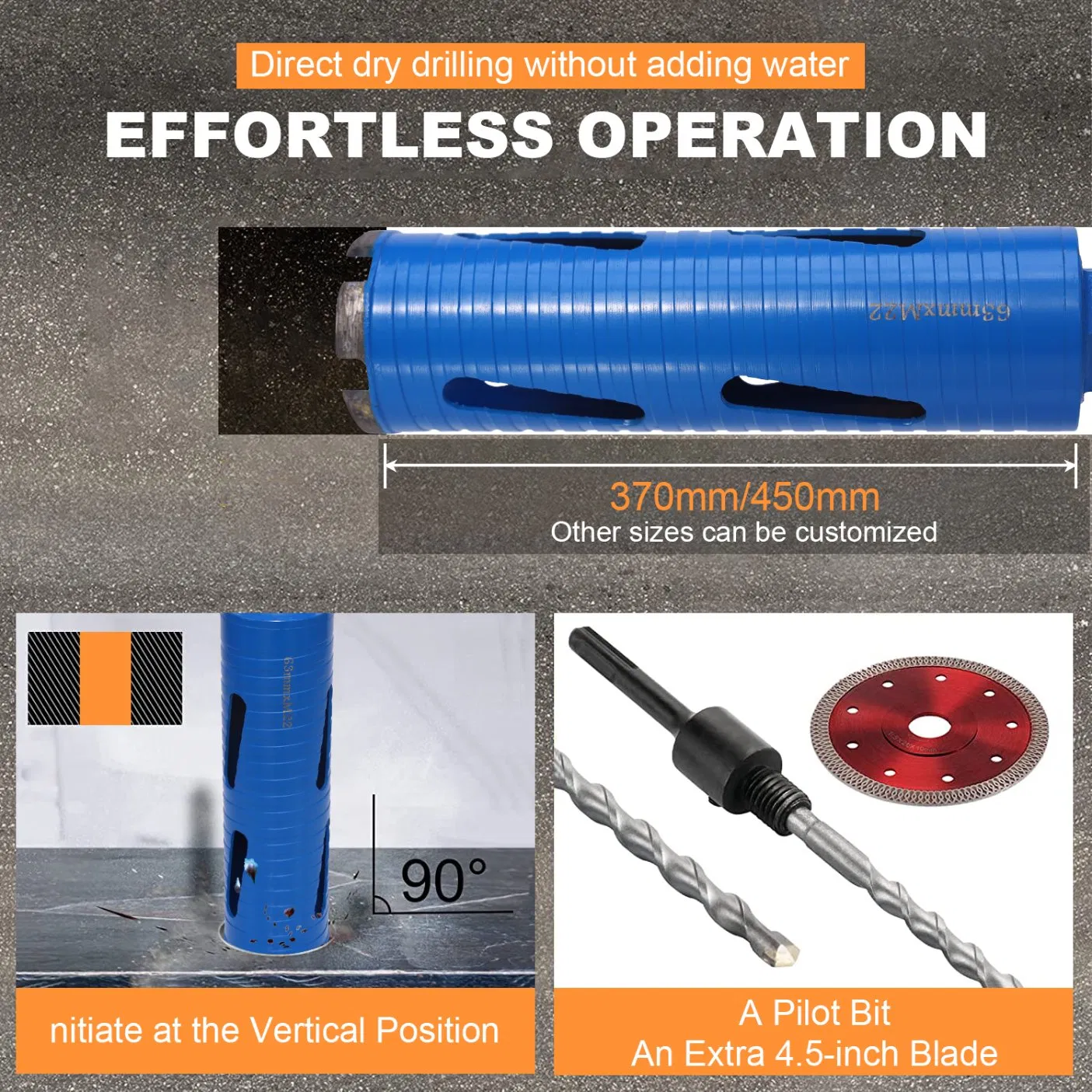 Enhanced Durability Premium Materials Efficient Drilling Dry SDS Core Drill Bit