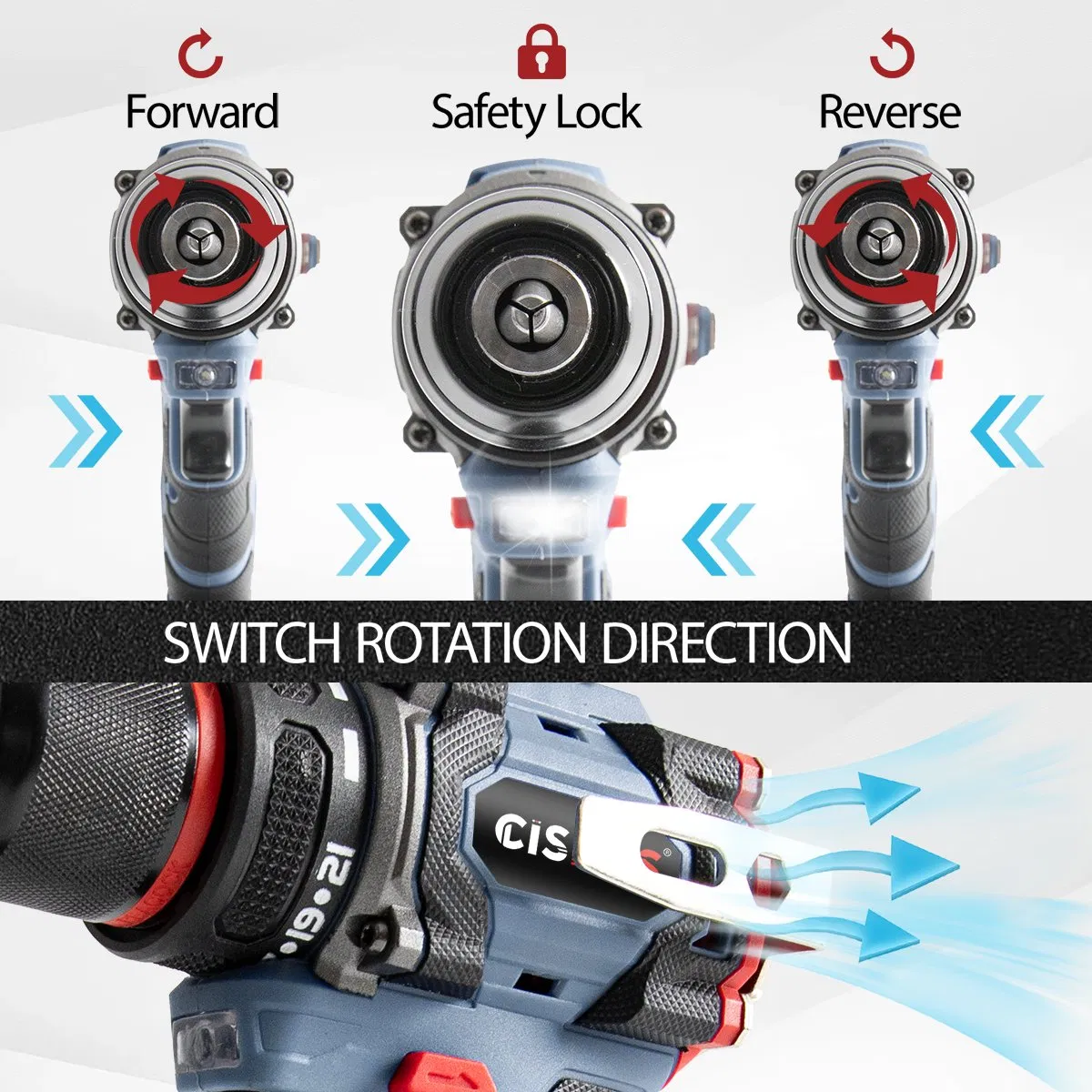 Cisivis 21V Brushless Cordless Drill 65nm High Torque Electric Power Drill for Construction and Home Use