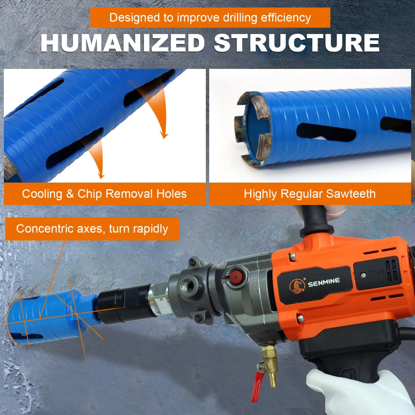 Enhanced Durability Premium Materials Efficient Drilling Dry SDS Core Drill Bit