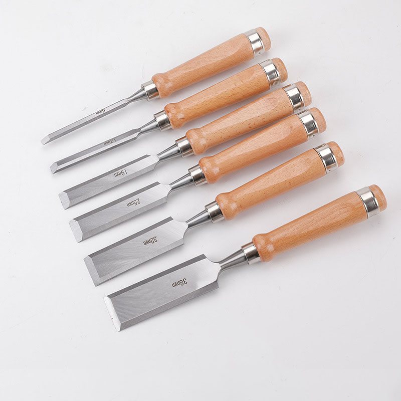 6 PCS Cr-V Steel Wood Carving Tools Woodworking Chisels Full Size Wood Carving knives
