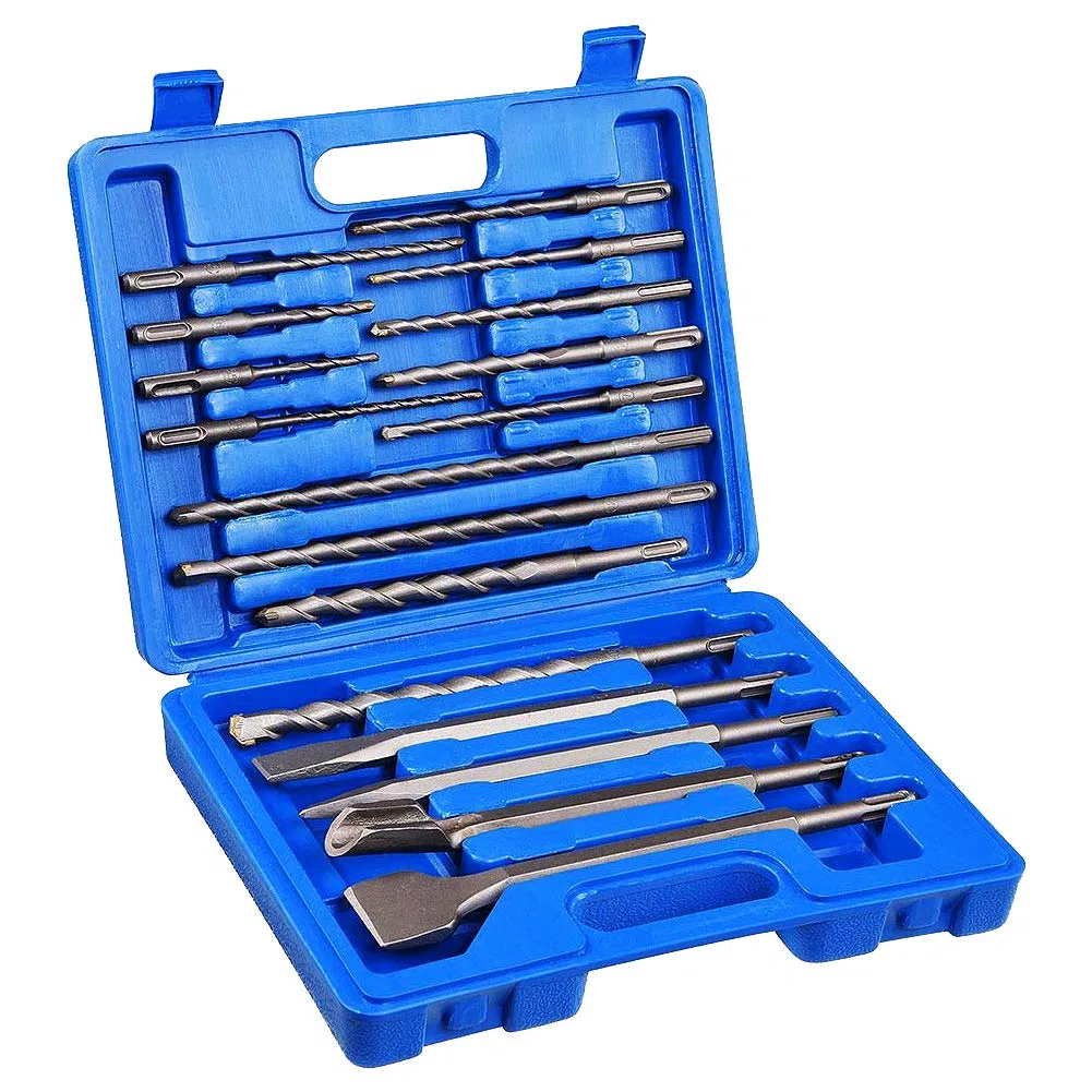 Rotary Hammer Drill Bits Set &amp; Chisels- SDS Plus Concrete Masonry Hole Tool 17PCS with Storage Case