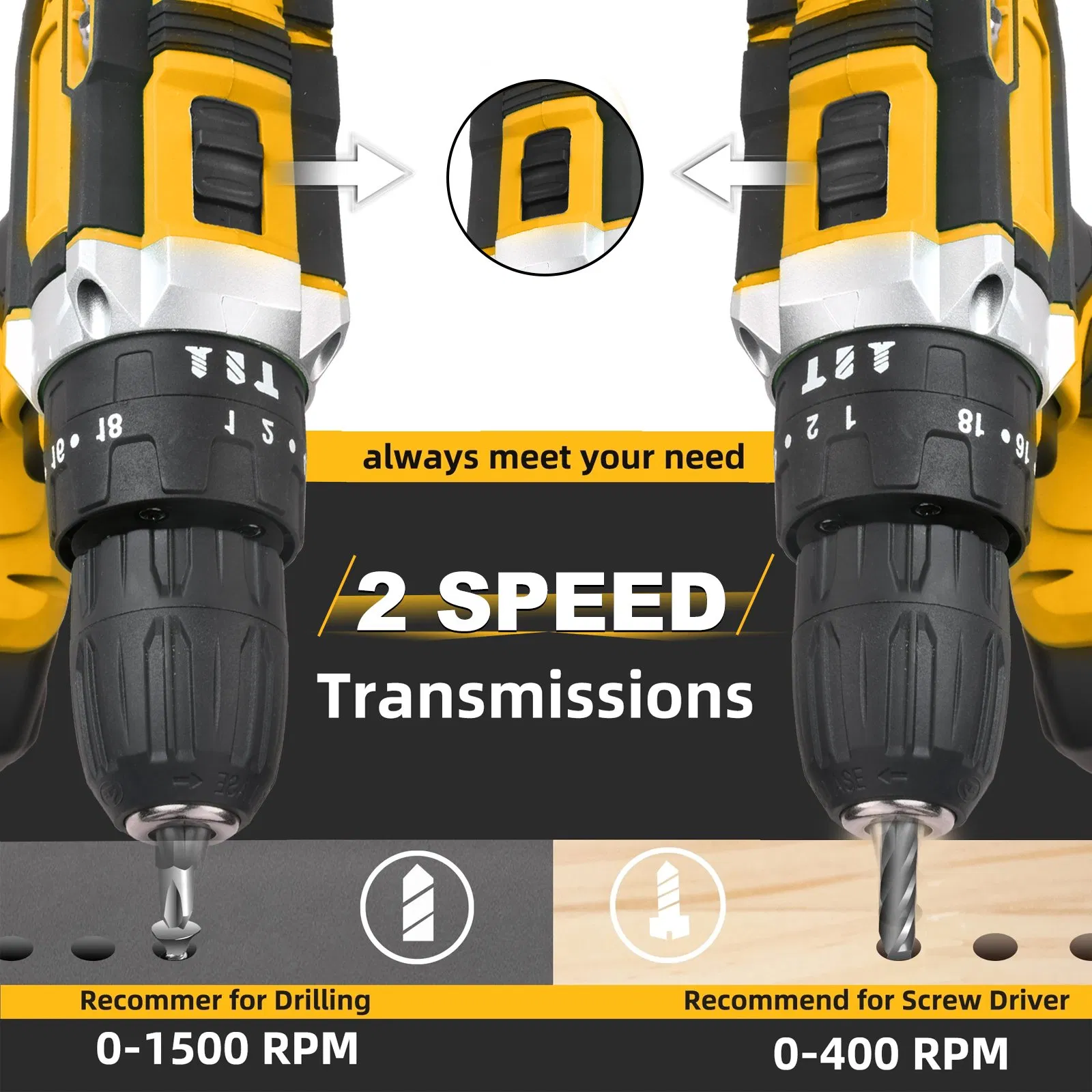 20V Cordless Impact Drill, Electric Tools Set, Power Tools, Electric Screwdriver, Support OEM/ODM