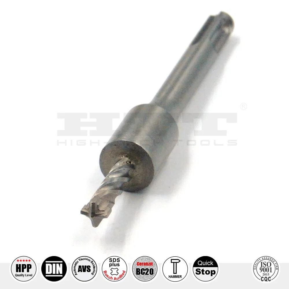 Supreme German Quality Cross 4cutter Quick Stop Hammer Drill SDS Plus with Stopper for Depth Controlled Drilling in Concrete, Brick, Stone, Cement, etc.