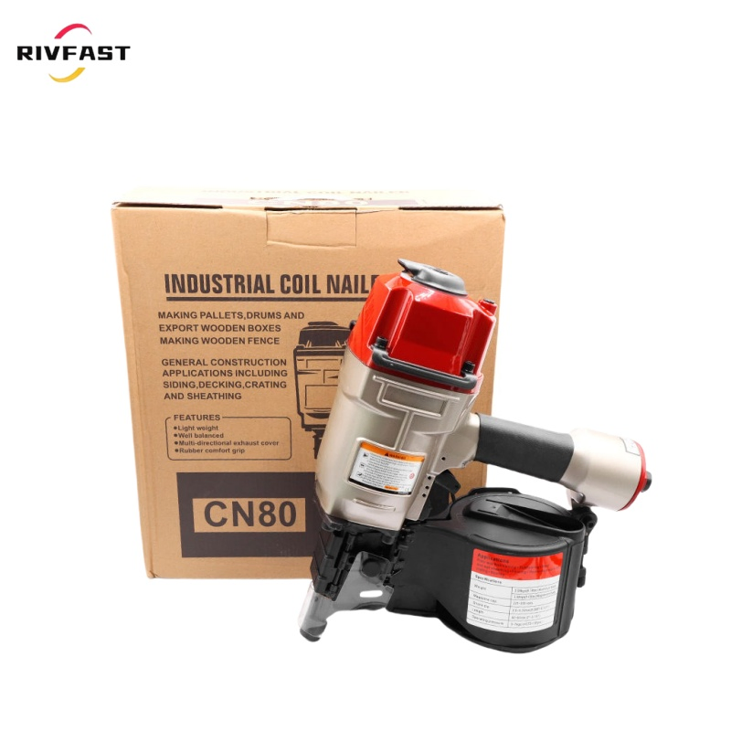 Cn80 Pallet Making Coil Nailer for Roof Siding Board Wood Work Furniture Sheathing Tool Air Pneumatic Roll Nail Gun for DIY Projects Woodworking