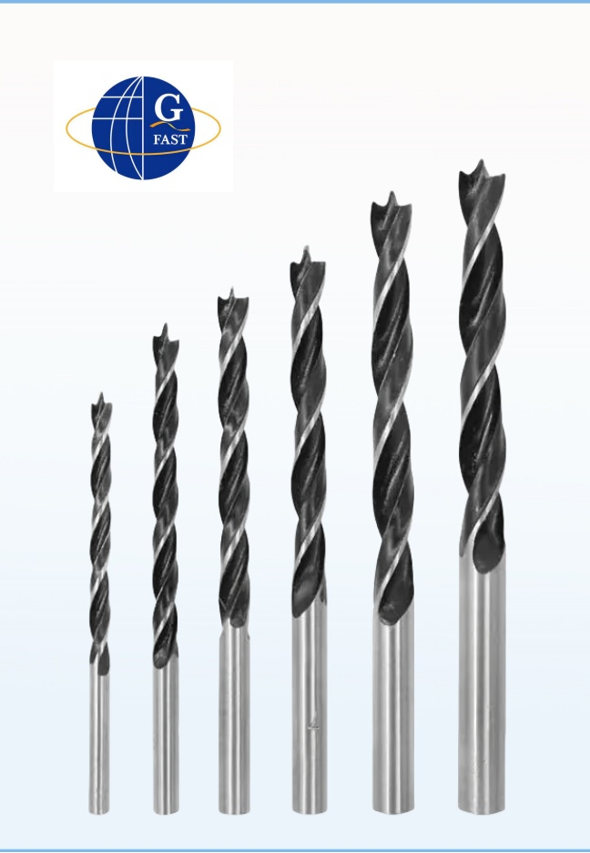 Carbon Steel Twin Land Flutes Rolled Point Drill Bit for Wood Drilling