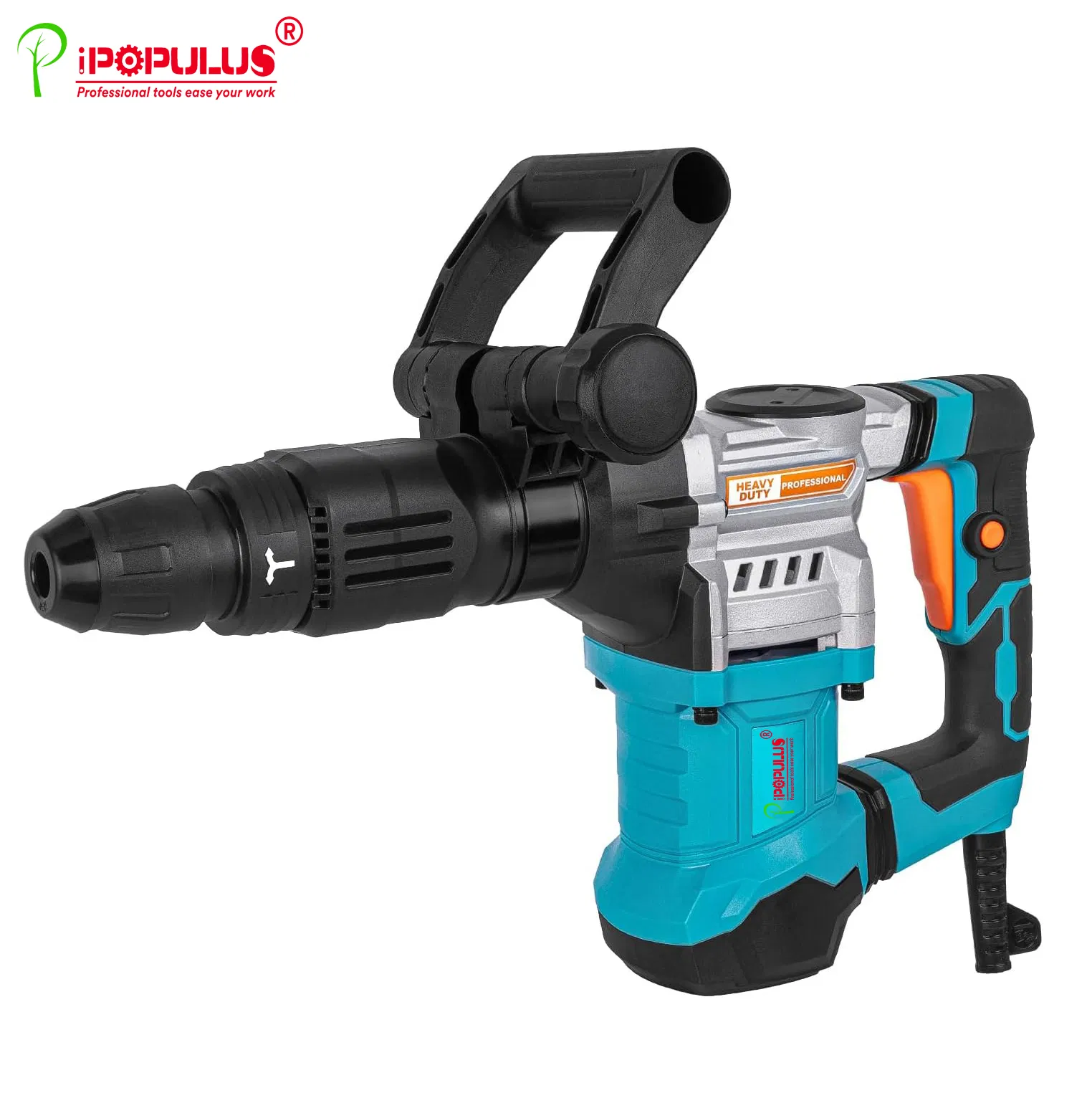 Ipopulus 1200W SDS-Plus Corded Industrial Grade Powerful Electric Demolition Hammer 3600rpm Jack Hammer Drill Rotary Hammer