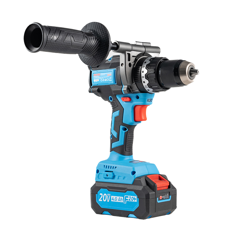 Fixtec Heavy Duty 13mm Metal Chuck Cordless Power Drill Machine Variable Speed 20V Li-ion Brushless Electric Hand Impact Drill Power Tool