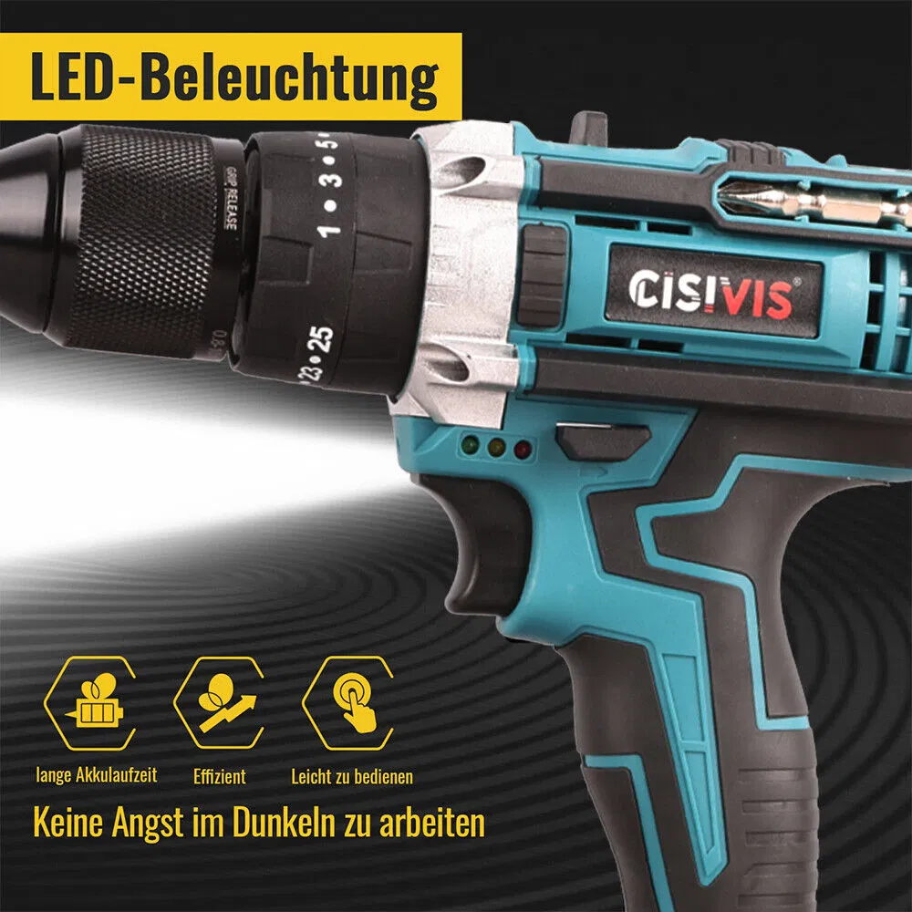 Powerful Power Drill 21V Brushless Lithium-Ion Handheld Drill for Versatile Use Electric Drill