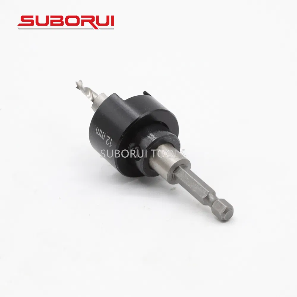 Suborui Manufacturer 1/4 Quick Change HSS M2 High Quality Hex Hardwood Countersink Drill Bit with Adjustable Depth Stop for Wood
