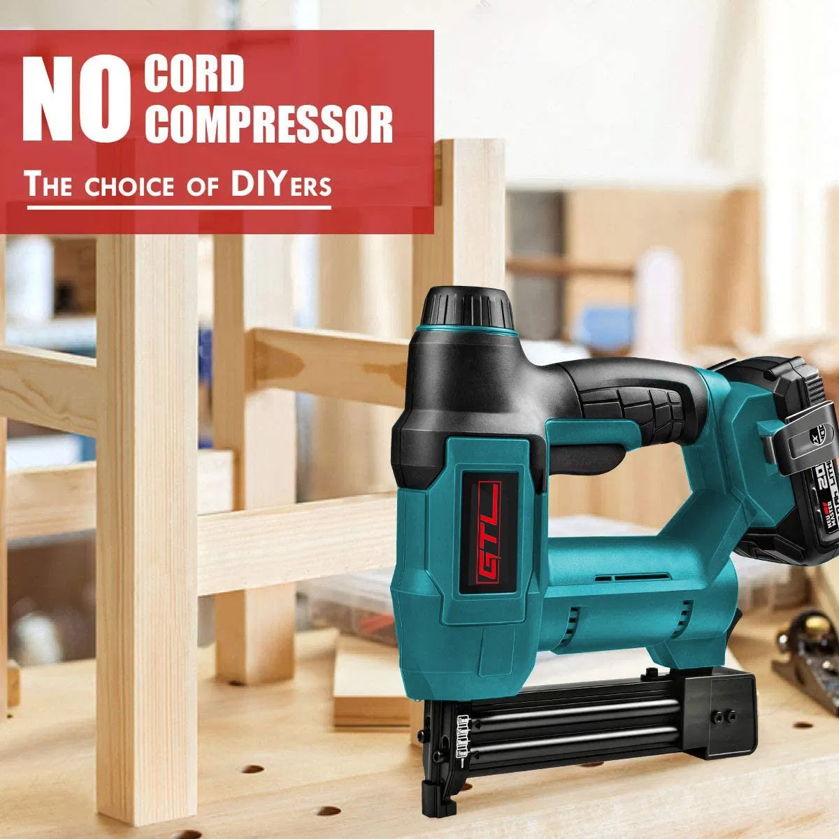 Rechargeable Nail/Staple Gun for Upholstery &amp; Carpentry with 18V Li-ion Battery &amp; Charger (CDSG003)