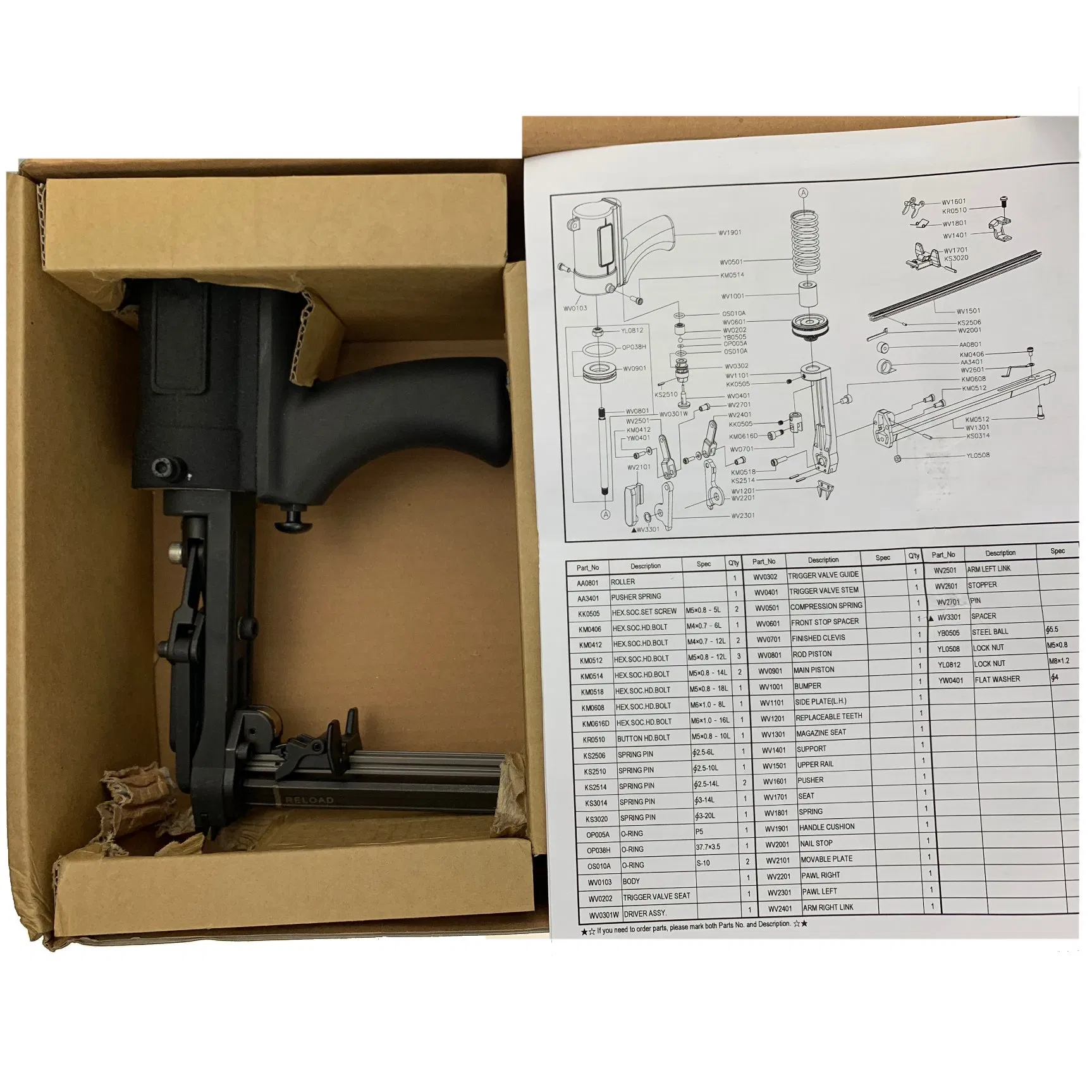 Pneumatic Pull Nail Tools Air Nail Gun Good Capacity