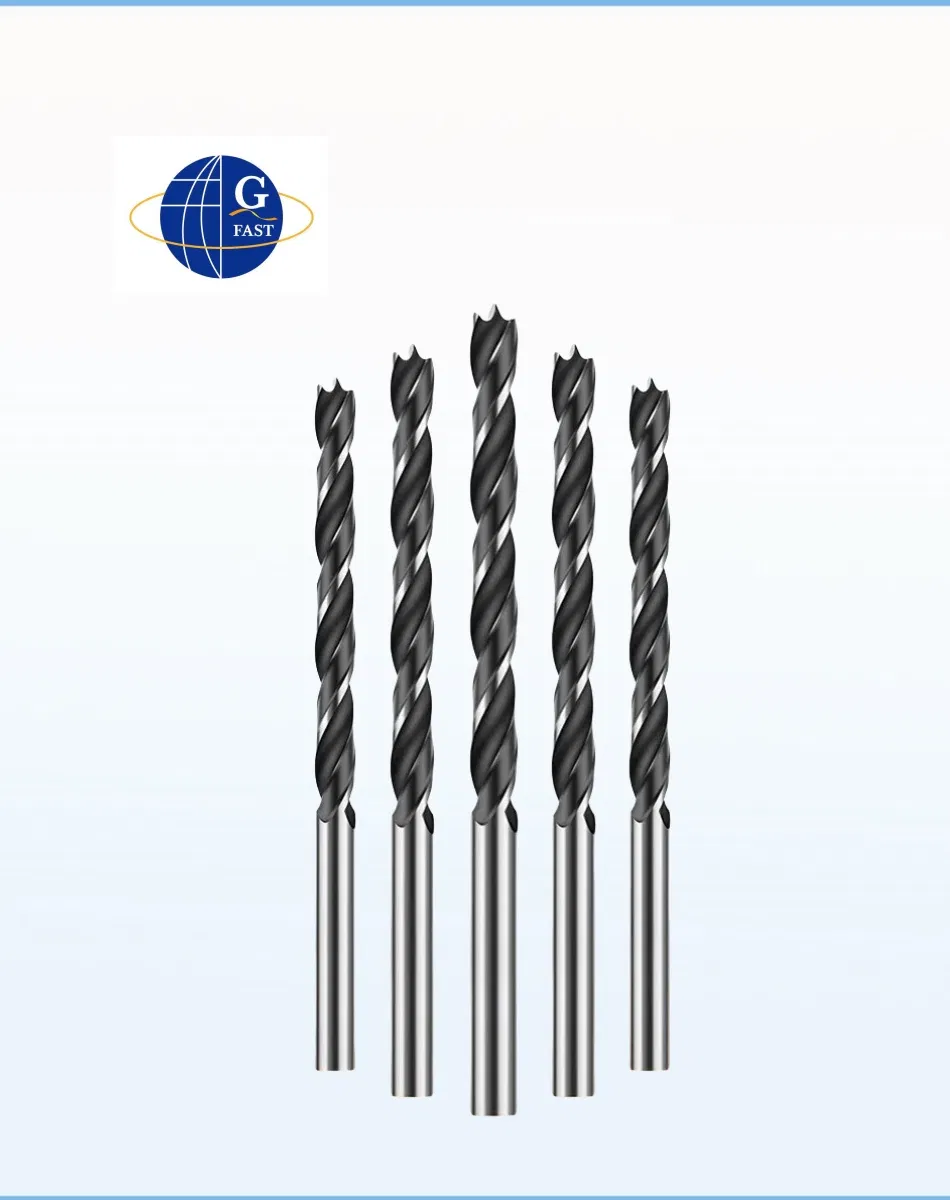 Carbon Steel Twin Land Flutes Rolled Point Drill Bit for Wood Drilling