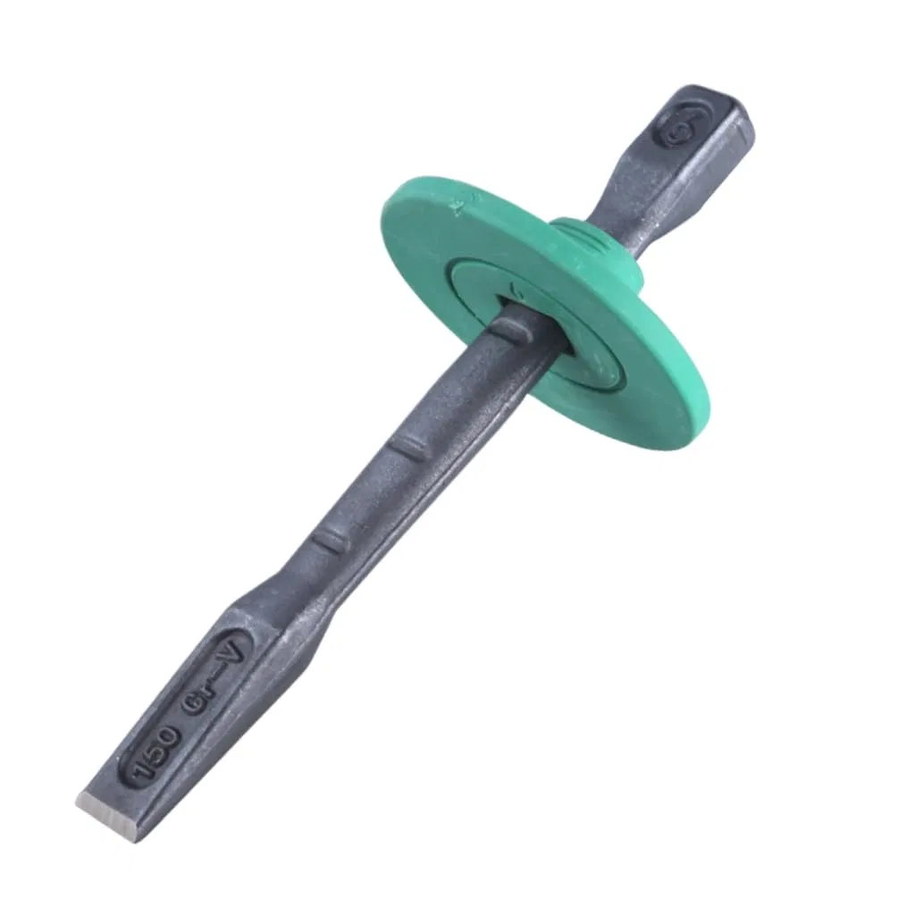 Masonry Chisel with Hand Guard 10 Inch Heavy Duty Flat End Rock Concrete Mortar Stone Chisel for Demolishing Carving