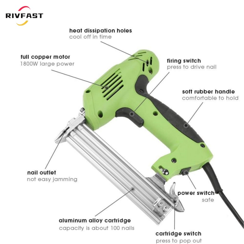 Electric Nail Gun, Electric Brad Nailer Stapler for Woodworking, Home Improvement.