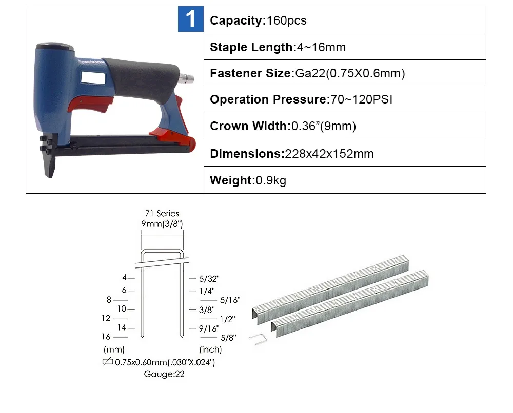 Pneumatic Stapler 7116 View 2