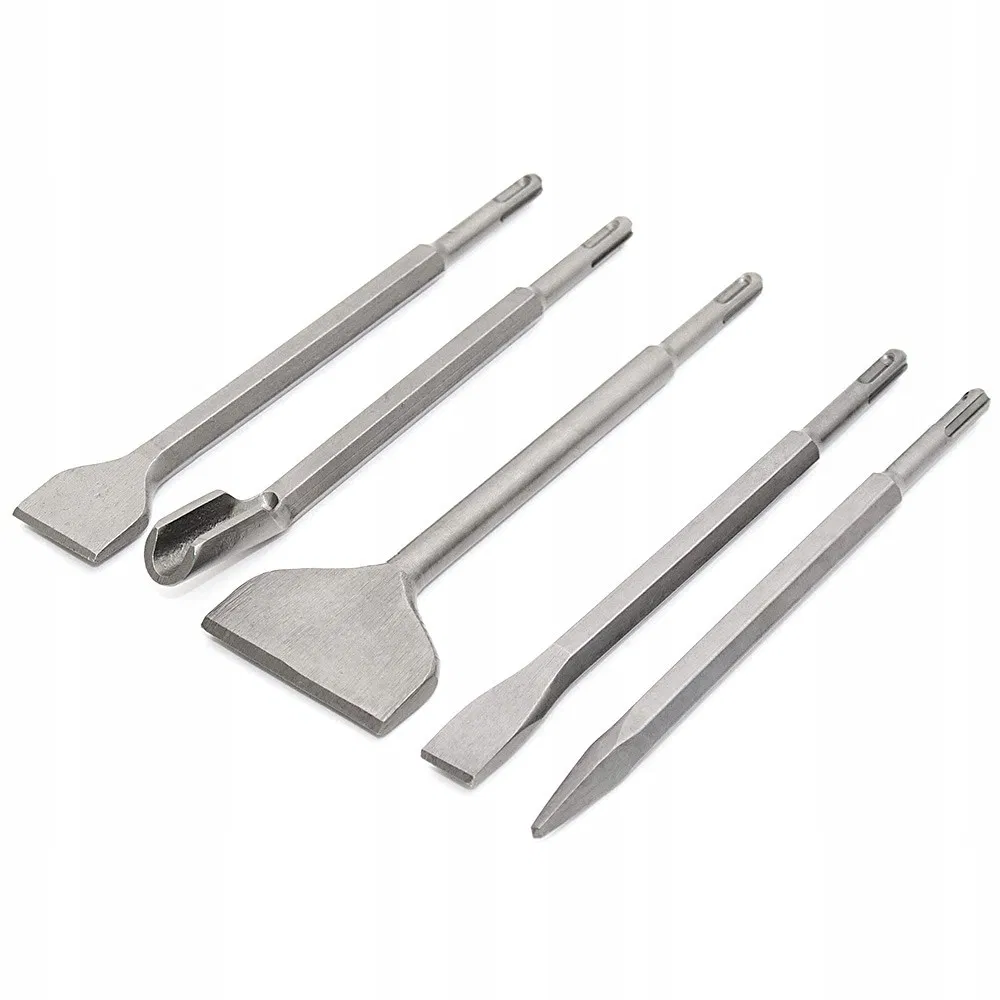 Wear-Resistant SDS Plus Hammer Drill Chisel Bits Wide Flat Point Scaling Chisels