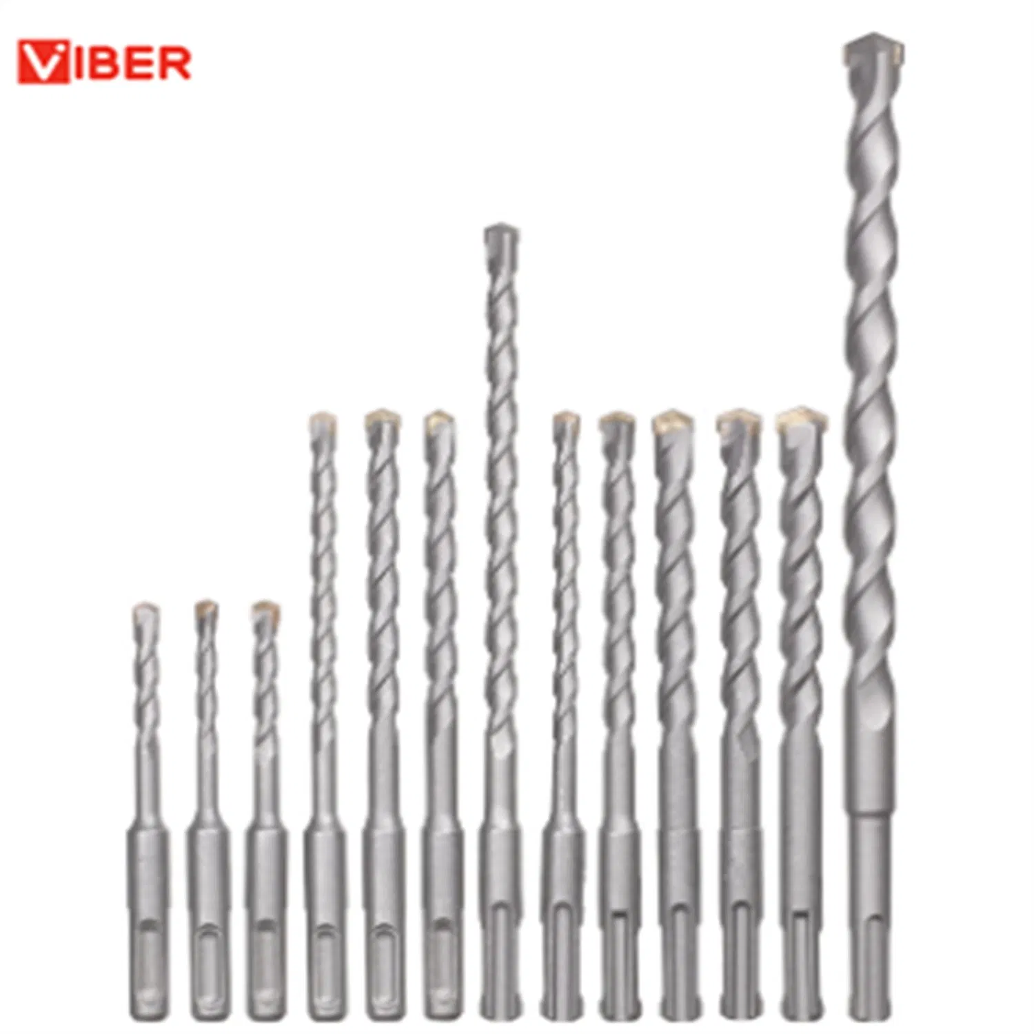 SDS Plus Drill Bits/Rotary Hammer Drill Bit Set/Carbide Tipped for Drilling Concrete Cement Porcelain Tiles Ceramic Pots Stone Brick Dia 3/16" 1/4" 5/16" 3/8"