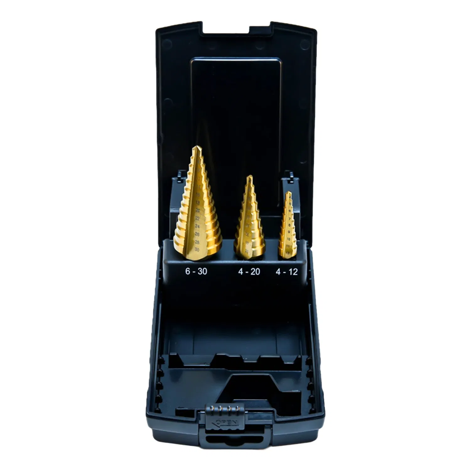 Goldmoon 3PCS High Speed Steel Straight Groove Step Drill Bits for Metal