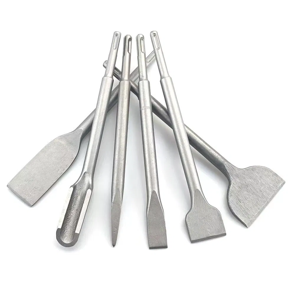 Sand Blasted Rotary Hammer Flat Point Spade SDS Plus Shank Chisel for Breaking Concrete Stone Tile Wall
