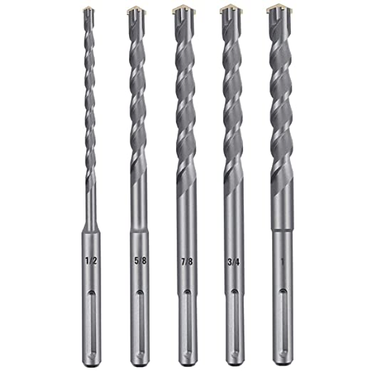 SDS Max Masonry Hammer Drill Bit Set Tungsten Carbide Tipped Cross Tipped for Granite Concrete Brick Sandblasted