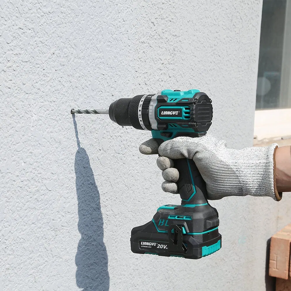 20V Brushless Motor 75nm High Efficient Professional Rechargeable Lithium Battery Cordless Hammer Drill