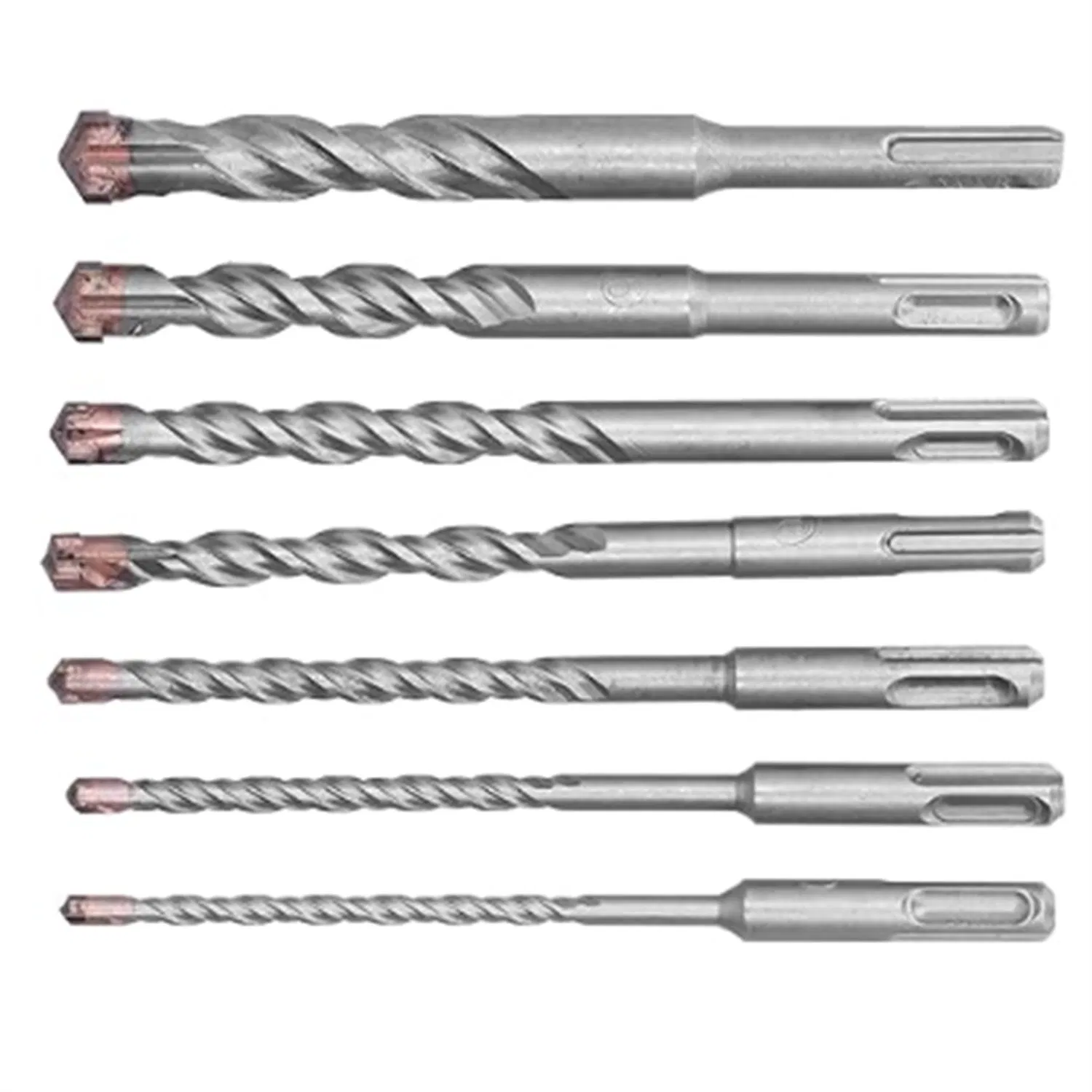 SDS Plus Drill Bits/Rotary Hammer Drill Bit Set/Carbide Tipped for Drilling Concrete Cement Porcelain Tiles Ceramic Pots Stone Brick Dia 3/16" 1/4" 5/16" 3/8"
