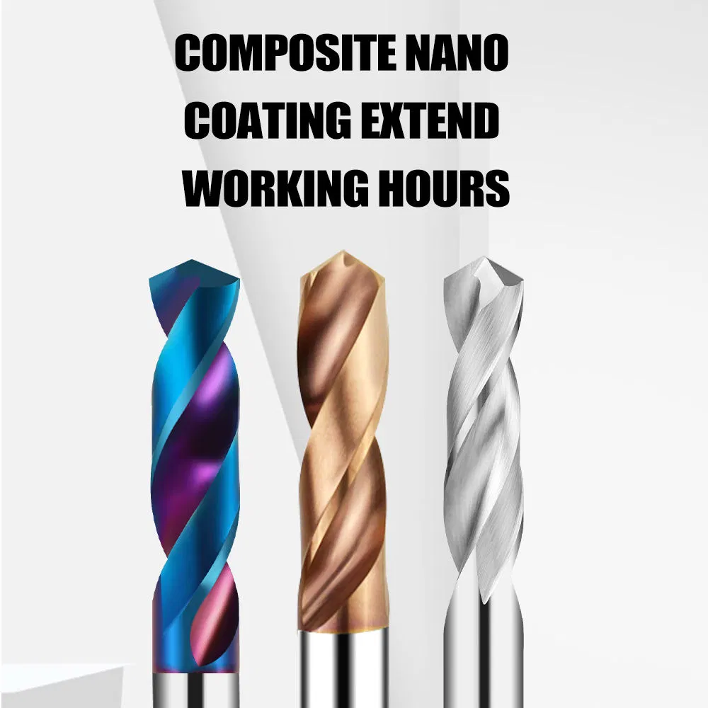 HRC45/55/65 Twist Drill Bit Coated Straight Shank Tungsten Steel Carbide CNC Metalstainless Steel