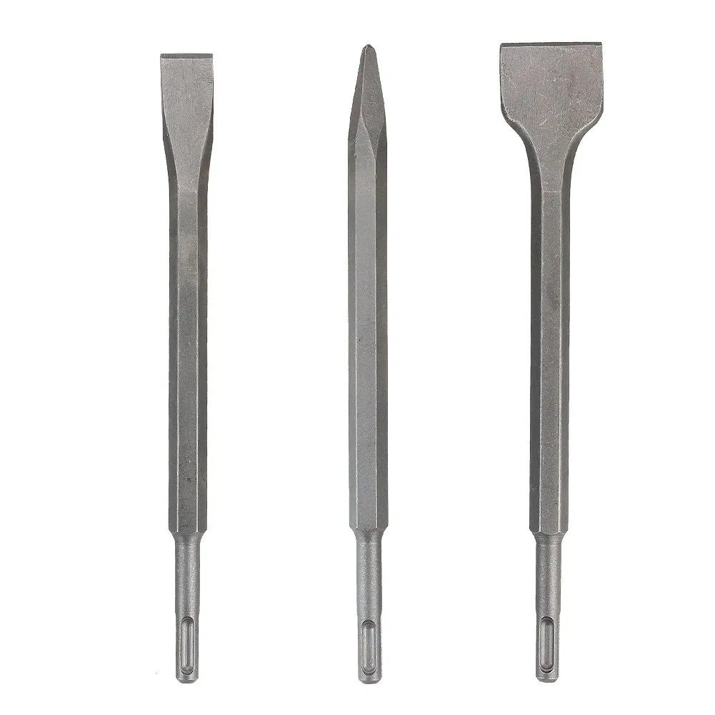 SDS Plus Chisel Rotary Hammer SDS Bits Set 3 PCS Including Point Chisel Flat Chisel Cranked Chisels